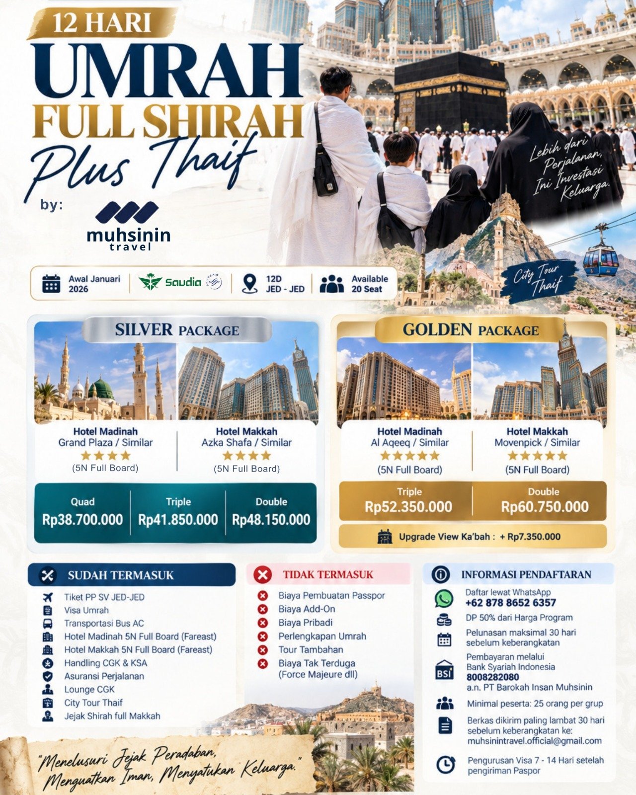Paket Umrah 12 Hari Januari 2027
